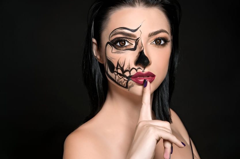 Half-Face Halloween Makeup