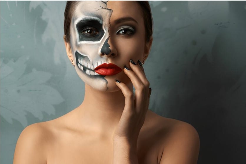 Half-Face Halloween Makeup